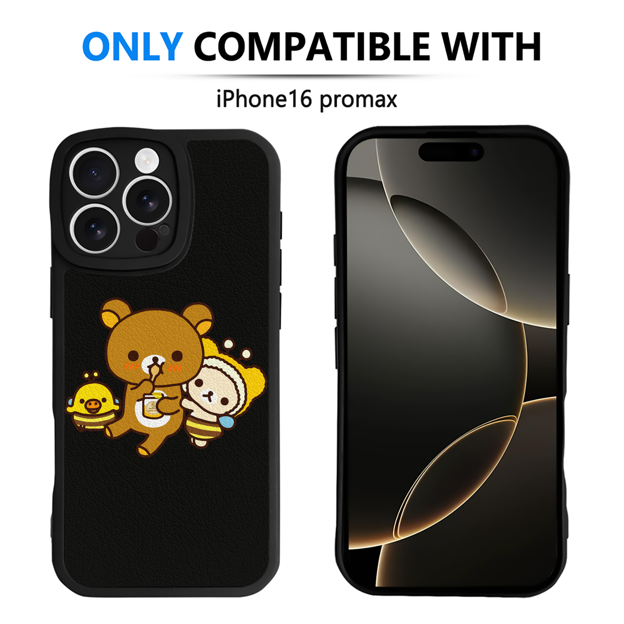 （画像用） リラックマ リラックマ キイロイトリ Rilakkuma Korilakkuma Kiiroitori 【iPhone 16シリーズ対応】シリコンスマホケース（レザー調） 材質：シリコン